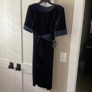 Adrianna Papell velvet tie sheath dress